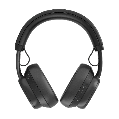 Stylish black Fairphone headphones featuring a minimalist design with adjustable headband and soft ear cushions